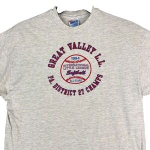 Vintage‎ 90s Hanes Beefy T Mens XL Shirt Great Valley LL Softball Single Stitch